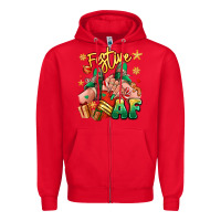 Red festive af christmas caucasian girl sneakers Zipper Hoodie - RanaPortraitStore