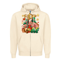 Festive Af Christmas Caucasian Girl Sneakers Zipper Hoodie | Teevron