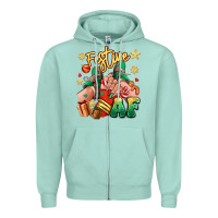 Seafoam festive af christmas caucasian girl sneakers Zipper Hoodie - RanaPortraitStore