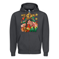 Smoke festive af christmas caucasian girl sneakers Zipper Hoodie - RanaPortraitStore