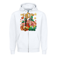 White festive af christmas caucasian girl sneakers Zipper Hoodie - RanaPortraitStore