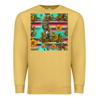 Antique Gold sunflowers donkey seamless pattern Premium Sweatshirt - HRA Design Shop