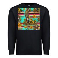 Black sunflowers donkey seamless pattern Premium Sweatshirt - HRA Design Shop