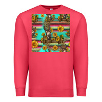 Cardinal sunflowers donkey seamless pattern Premium Sweatshirt - HRA Design Shop