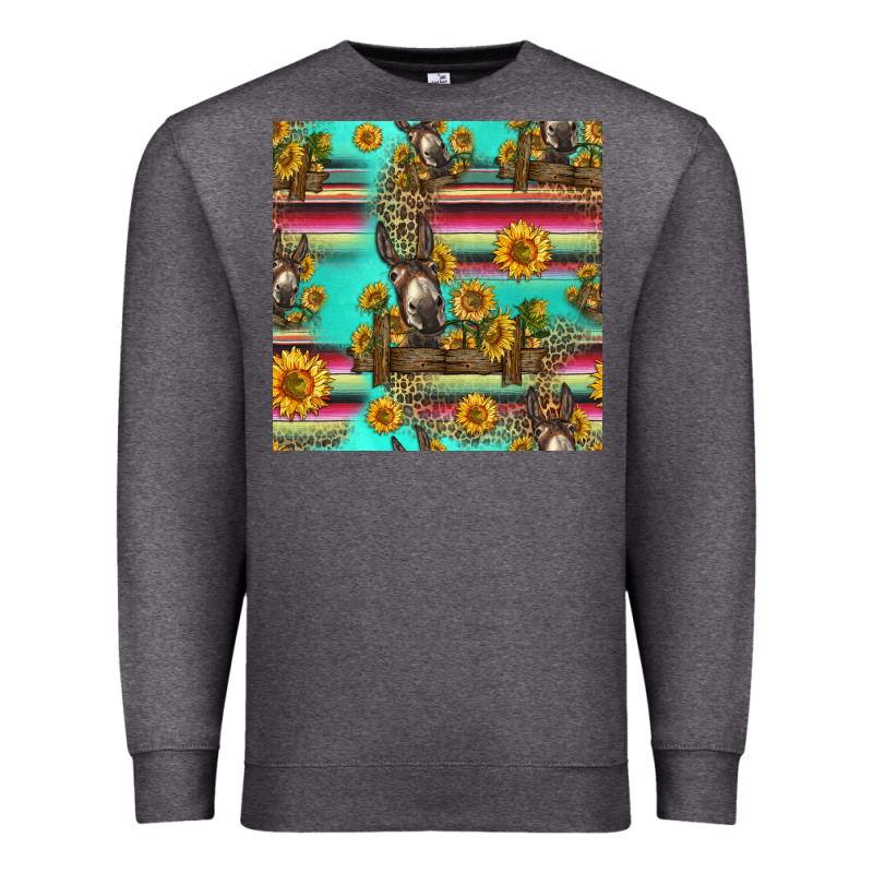 Sunflowers Donkey Seamless Pattern Premium Sweatshirt by HRA Design Shop | Teevron