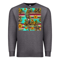 Charcoal Heather sunflowers donkey seamless pattern Premium Sweatshirt - HRA Design Shop