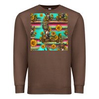 Chestnut sunflowers donkey seamless pattern Premium Sweatshirt - HRA Design Shop