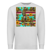 Dove Grey sunflowers donkey seamless pattern Premium Sweatshirt - HRA Design Shop