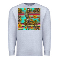 Heather Grey sunflowers donkey seamless pattern Premium Sweatshirt - HRA Design Shop