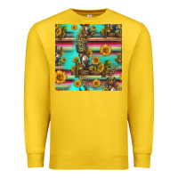 Lemon sunflowers donkey seamless pattern Premium Sweatshirt - HRA Design Shop