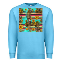 Ocean Blue sunflowers donkey seamless pattern Premium Sweatshirt - HRA Design Shop