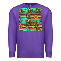 Purple sunflowers donkey seamless pattern Premium Sweatshirt - HRA Design Shop