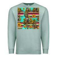 Seafoam sunflowers donkey seamless pattern Premium Sweatshirt - HRA Design Shop