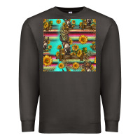 Smoke sunflowers donkey seamless pattern Premium Sweatshirt - HRA Design Shop