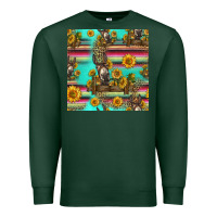 Sports Green sunflowers donkey seamless pattern Premium Sweatshirt - HRA Design Shop