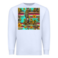 White sunflowers donkey seamless pattern Premium Sweatshirt - HRA Design Shop