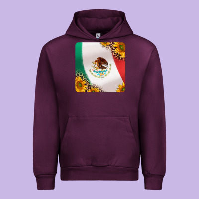 Mexican Flag Sunflowers And Leopard Coaster Urban Hoodie Designed By Jasminsmagicworld