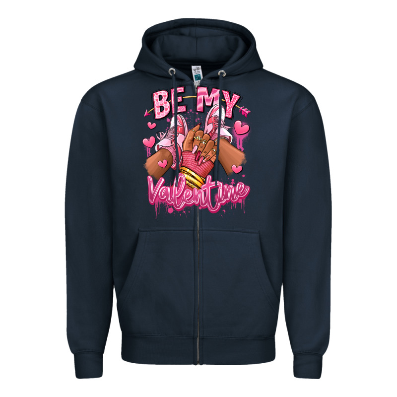 Be My Valentine Afro Girl Sneakers Zipper Hoodie by RanaPortraitStore | Teevron