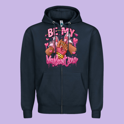 Zipper Hoodie be my valentine afro girl sneakers