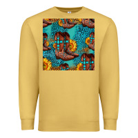 Antique Gold western boots seamless pattern Premium Sweatshirt - HRA Design Shop
