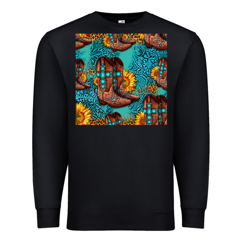 Western Boots Seamless Pattern Premium Sweatshirt by HRA Design Shop | Teevron