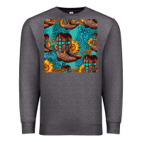 Charcoal Heather western boots seamless pattern Premium Sweatshirt - HRA Design Shop