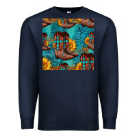 Navy western boots seamless pattern Premium Sweatshirt - HRA Design Shop