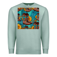Seafoam western boots seamless pattern Premium Sweatshirt - HRA Design Shop