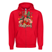 Red Merry Christmas Caucasian girl sneakers Zipper Hoodie - RanaPortraitStore