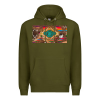 Army Green western gemstone and leopard with serape licanse plate Premium Hoodie - Artiststas