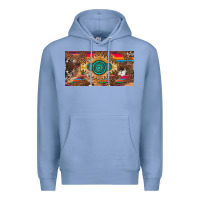 Colony Blue western gemstone and leopard with serape licanse plate Premium Hoodie - Artiststas
