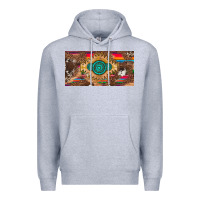 Heather Grey western gemstone and leopard with serape licanse plate Premium Hoodie - Artiststas