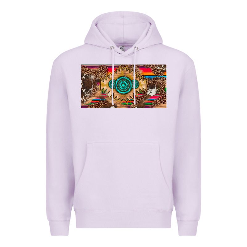 Western Gemstone And Leopard With Serape Licanse Plate Premium Hoodie by Artiststas | Teevron