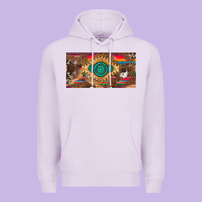 Western Gemstone And Leopard With Serape Licanse Plate Premium Hoodie Designed By Artiststas