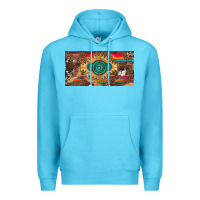 Ocean Blue western gemstone and leopard with serape licanse plate Premium Hoodie - Artiststas