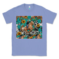 Colony Blue cowgirl sunflower turquoise Classic Tee - RanaPortraitStore