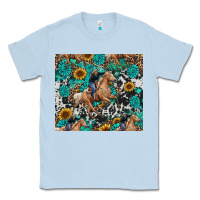 Dusty Blue cowgirl sunflower turquoise Classic Tee - RanaPortraitStore