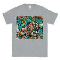 Heather Grey cowgirl sunflower turquoise Classic Tee - RanaPortraitStore