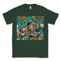 Sports Green cowgirl sunflower turquoise Classic Tee - RanaPortraitStore