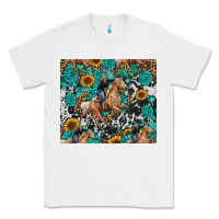 White cowgirl sunflower turquoise Classic Tee - RanaPortraitStore
