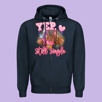 Zipper Hoodie Yep still single heels and sneakers afro girl