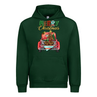 Forest Green merry christmas truck Urban Hoodie - BarkalooDesign