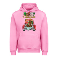 Fuchsia Pink merry christmas truck Urban Hoodie - BarkalooDesign
