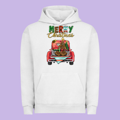 Merry Christmas Truck Urban Hoodie Designed By Barkaloodesign