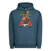 Pigment Midnight Navy merry christmas truck Urban Hoodie - BarkalooDesign