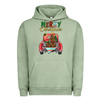 Pigment Oil Green merry christmas truck Urban Hoodie - BarkalooDesign