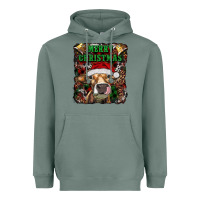 Sage merry christmas heifer with cowbells Heavyweight Hoodie - RanaPortraitStore