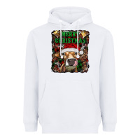 White merry christmas heifer with cowbells Heavyweight Hoodie - RanaPortraitStore