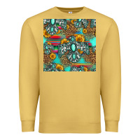 Antique Gold western turquoise thunderbird seamless pattern Premium Sweatshirt - HRA Design Shop