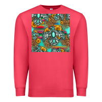 Cardinal western turquoise thunderbird seamless pattern Premium Sweatshirt - HRA Design Shop